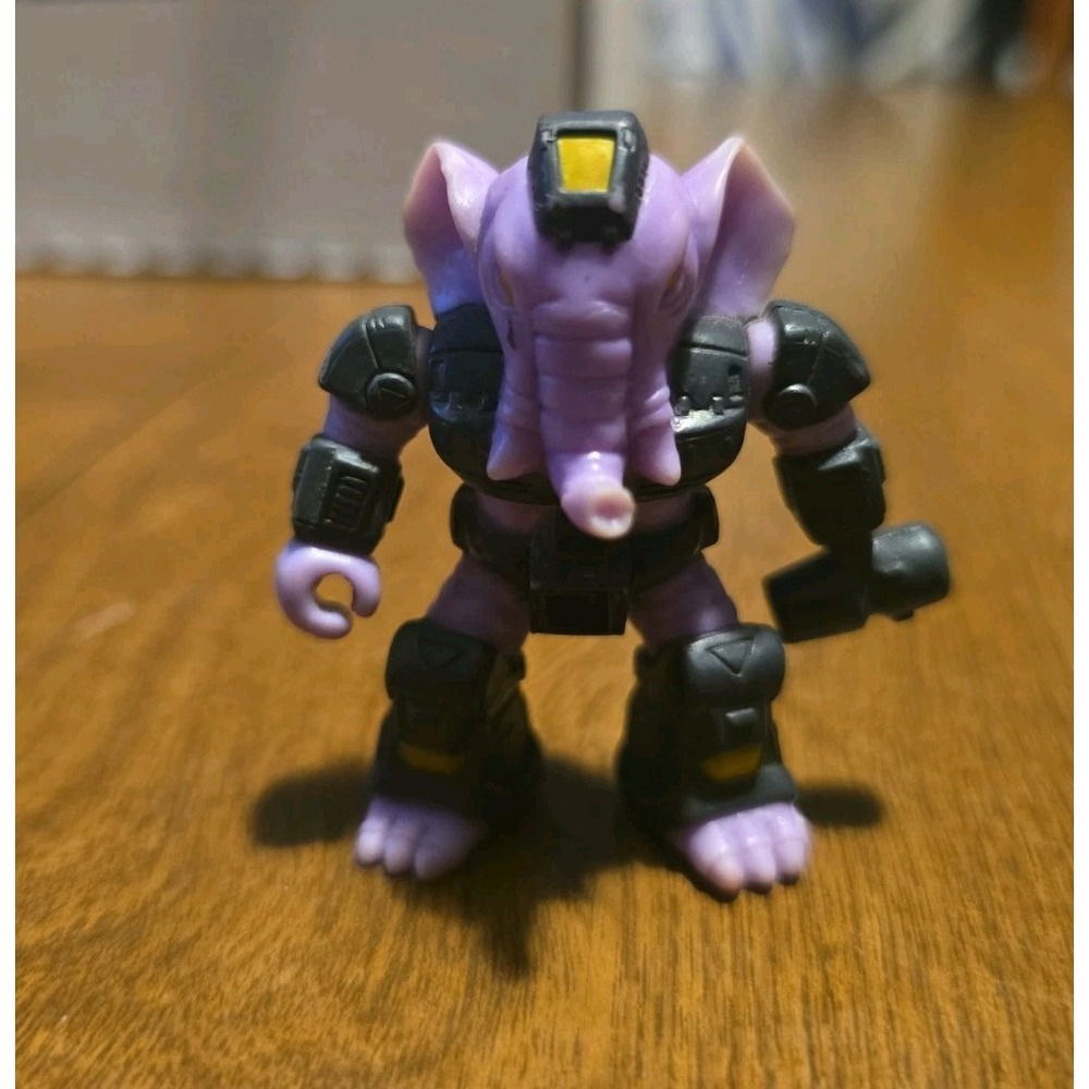 Vintage Takara Hasbro Battle Beasts Sledgehammer Elephant #8 Figure Wood Rub